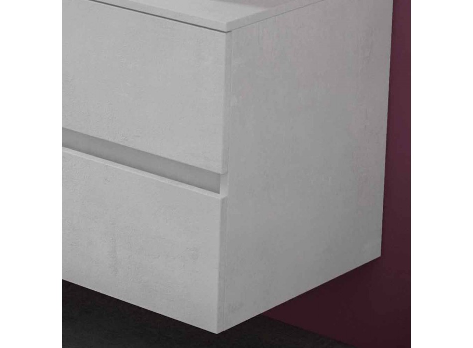 Závěsná koupelnová skříňka s dvojitým umyvadlem na desku - Mandrillo Viadurini