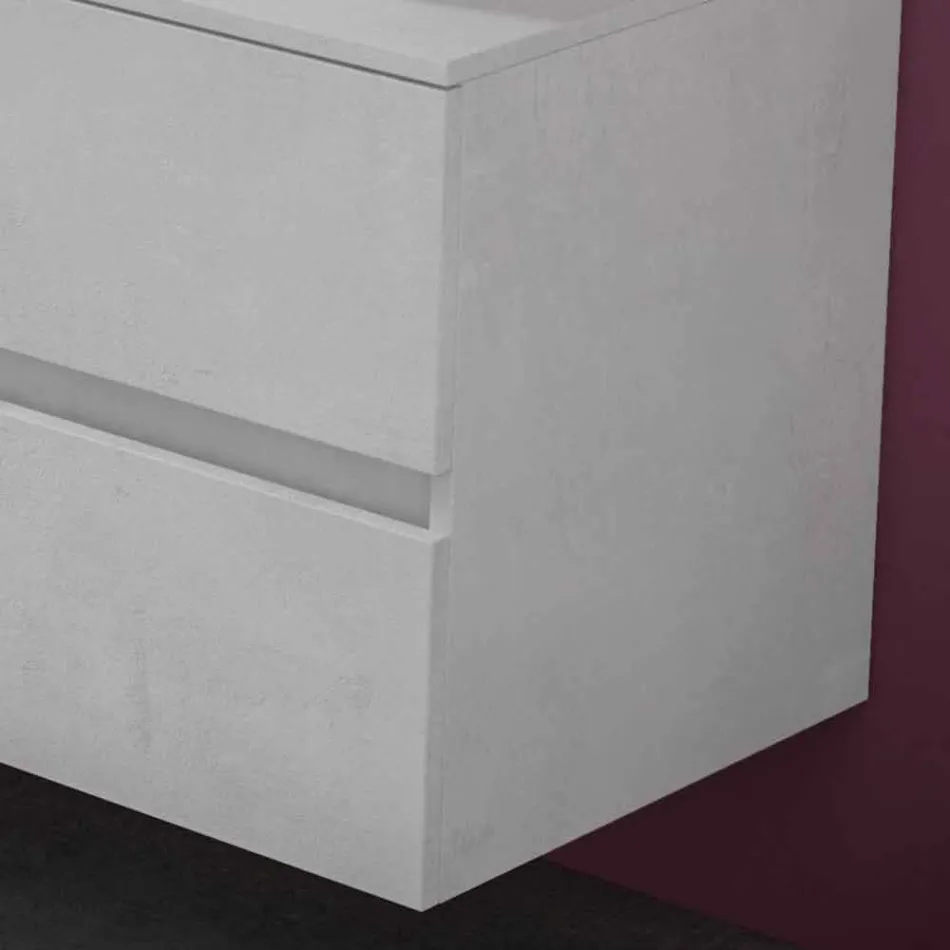 Závěsná koupelnová skříňka s dvojitým umyvadlem na desku - Mandrillo Viadurini