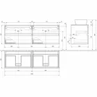 Závěsná koupelnová skříňka s dvojitým umyvadlem na desku - Mandrillo Viadurini