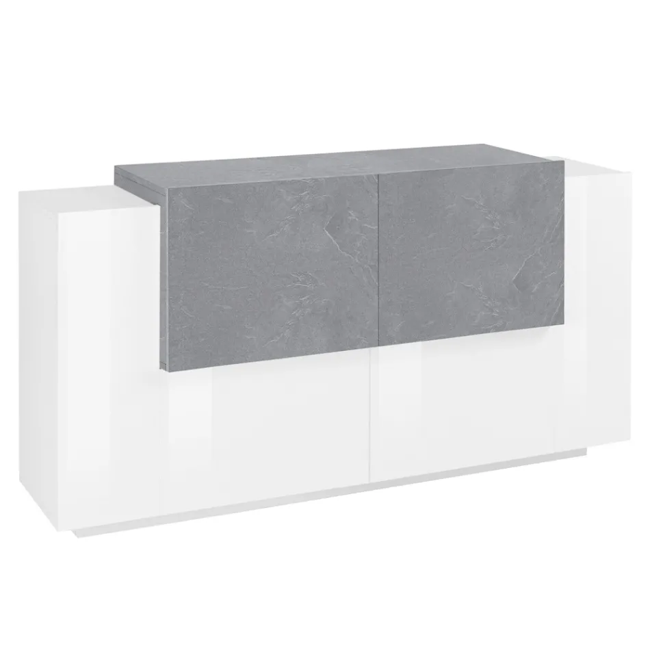 Nábytek do obývacího pokoje 2 dveře a 2 dveře ze dřeva 2 povrchové úpravy - Theresse Viadurini