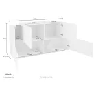 Nábytek do obývacího pokoje 2 dveře a 2 dveře ze dřeva 2 povrchové úpravy - Theresse Viadurini