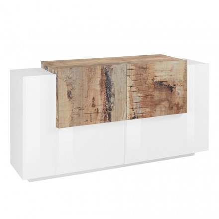 Nábytek do obývacího pokoje 2 dveře a 2 dveře ze dřeva 2 povrchové úpravy - Theresse Viadurini