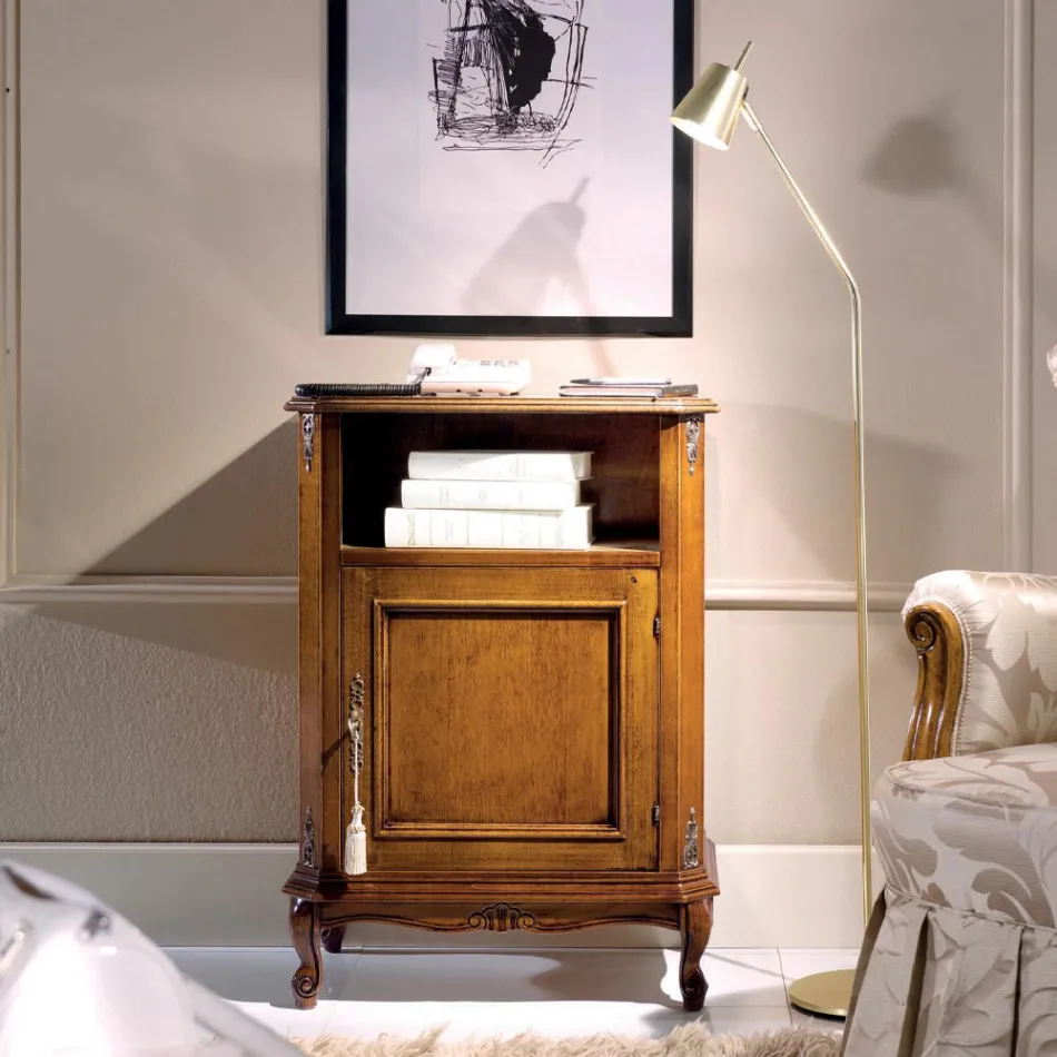 Klasický dřevěný držák na telefon s dvířky Made in Italy - Richard Viadurini