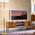 Klasický dřevěný TV stojan s vložkami Made in Italy - Katerine Viadurini