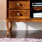 Klasický TV stojan z ořechového dřeva 4 zásuvky Made in Italy - Prince Viadurini