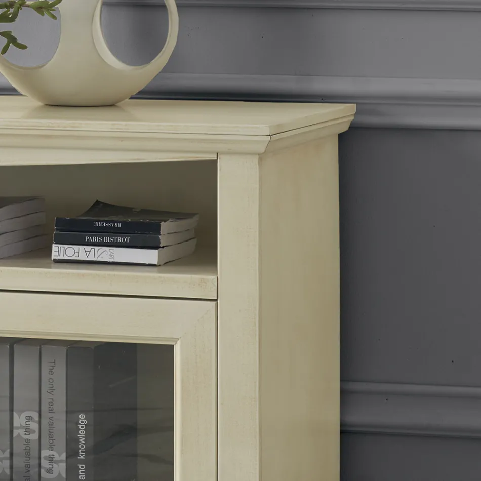 TV stolek se 2 dvířky a 3 otevřenými přihrádkami Made in Italy - Ymir Viadurini