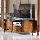 TV skříňka se 2 dvířky a dřevěnou zásuvkou Made in Italy - Caligola Viadurini