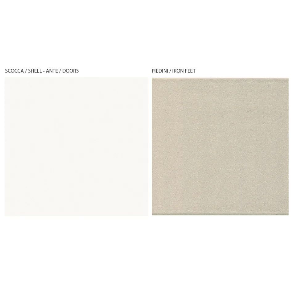 TV skříňka se 2 dvířky v provedení Canaletto a bílé Made in Italy - Kari Viadurini