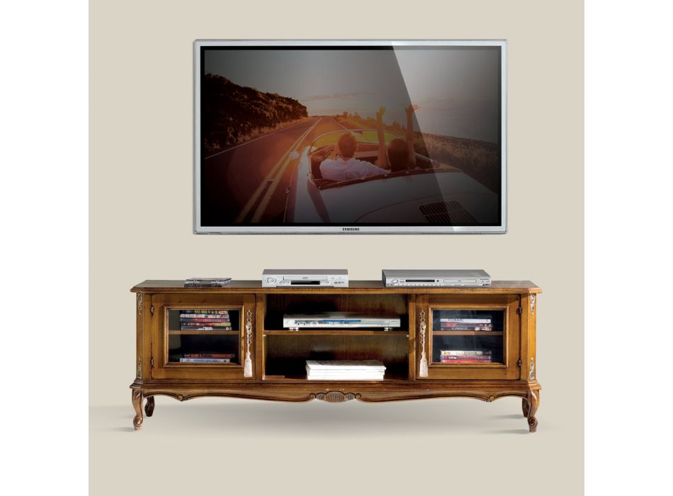 Televizní skříň do obývacího pokoje z ořechového dřeva Bassano Made in Italy - Richard Viadurini