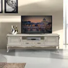 Luxusní TV skříňka v bílém a stříbrném dřevě Made in Italy - Cheverny Viadurini