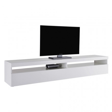 TV skříňka z bílého dřeva nebo břidlice do obývacího pokoje 2 velikosti - Laurent Viadurini