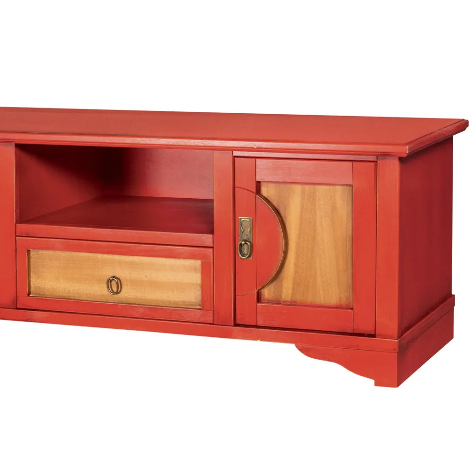 Televizní stojan z dýhovaného dřeva s různými povrchovými úpravami vyrobený v Itálii - Purusha Viadurini