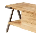 Televizní stojan z dubového dřeva a kovu Made in Italy - Jennifer Viadurini