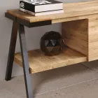 Televizní stojan z dubového dřeva a kovu Made in Italy - Jennifer Viadurini