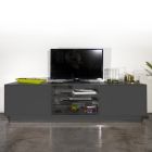 Melaminový TV stolek se 2 skleněnými policemi Made in Italy - Norman Viadurini