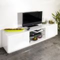 Melaminový TV stolek se 2 skleněnými policemi Made in Italy - Norman