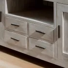 TV stolek Kendo z masivního teakového dřeva se 2 dvířky a 4 zásuvkami Viadurini