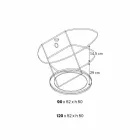 Skleněná televizní skříňka s otočnou základnou a 2 rozměry police - Salemme Viadurini