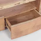 Moderní televizní stojan v akáciovém dřevě se 3 zásuvkami Homemotion - Lauro Viadurini