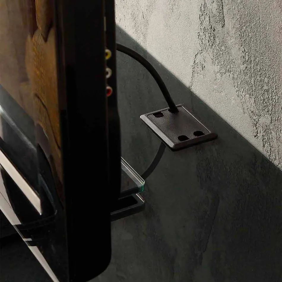 Závěsný televizní stojan se saténovým krystalem vyrobený v Itálii - Americio Viadurini