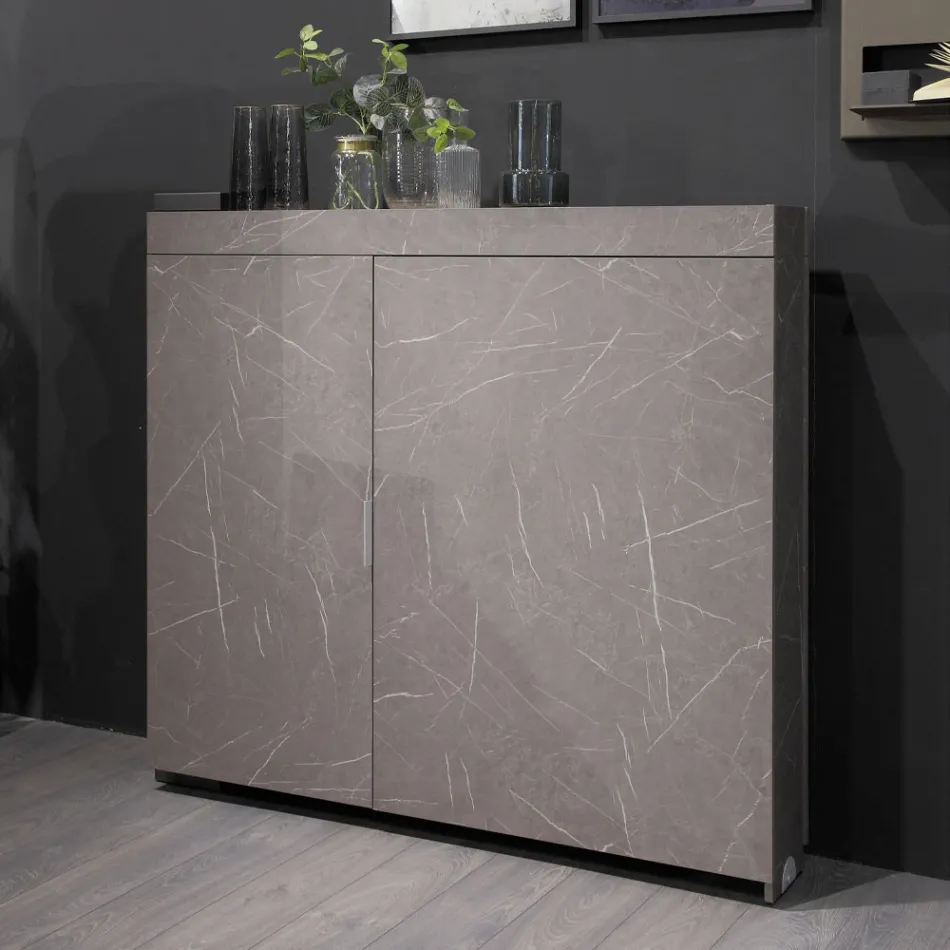 Multifunkční otočná skříň s TV stojanem a integrovaným stolkem Made in Italy - Illusione Viadurini