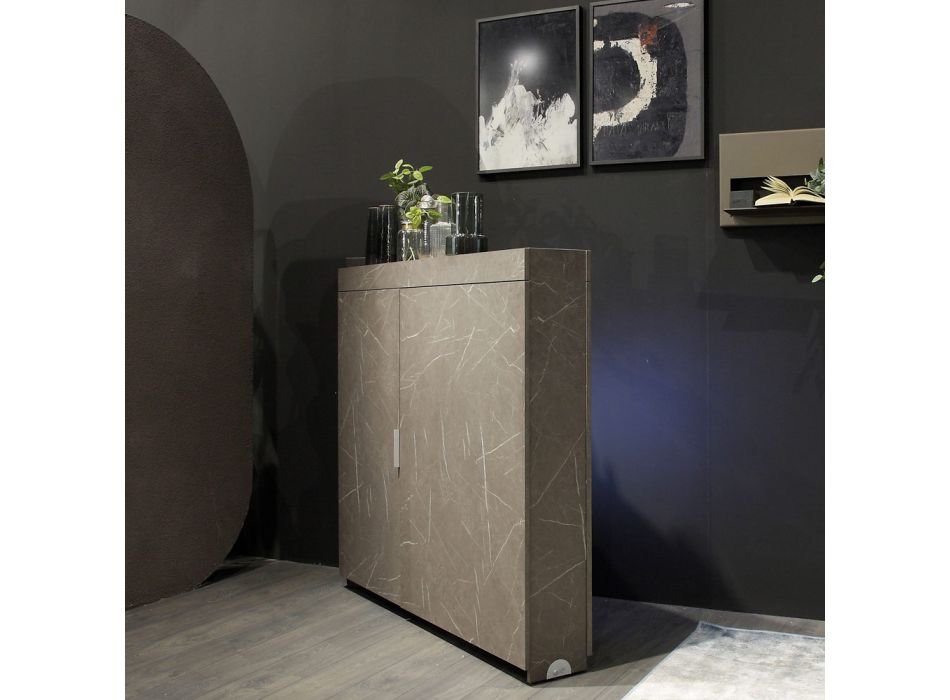 Multifunkční otočná skříň s TV stojanem a integrovaným stolkem Made in Italy - Illusione Viadurini
