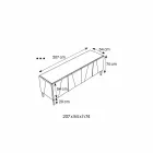 Příborník do obývacího pokoje z matně černého dřeva a zrcadlového skla Top Liscio - Senese Viadurini