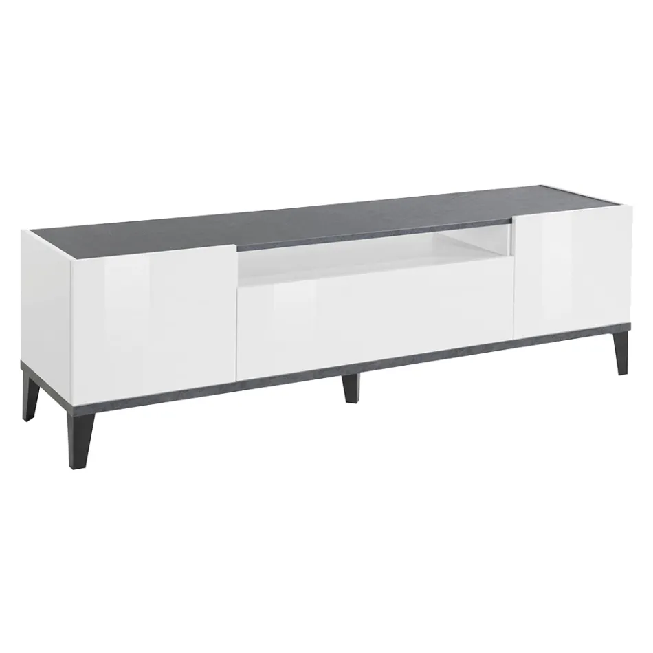 Mobilní televize v melaminu 2 pokoje a 1 zásuvka Made in Italy - Florentino Viadurini