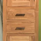 Masivní teaková koupelnová skříňka se 2 dvířky a 2 zásuvkami - Posillipo Viadurini