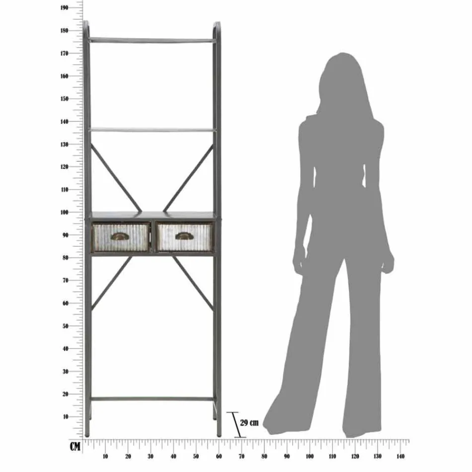 Moderní designová průmyslová železná koupelnová skříňka - Pome Viadurini