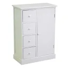 Dřevěná interiérová skříňka s 1 dvířky a 4 zásuvkami - Meduse Viadurini