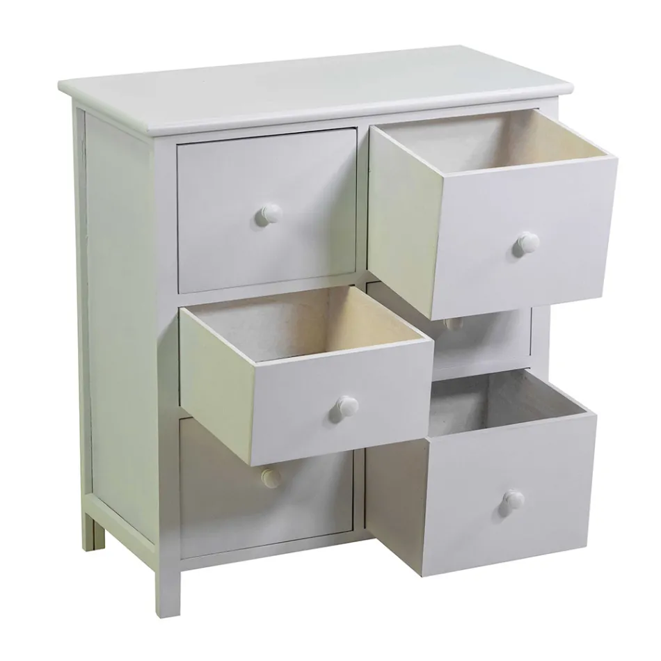 Dřevěná skříňka do interiéru se 6 zásuvkami - Medúza Viadurini