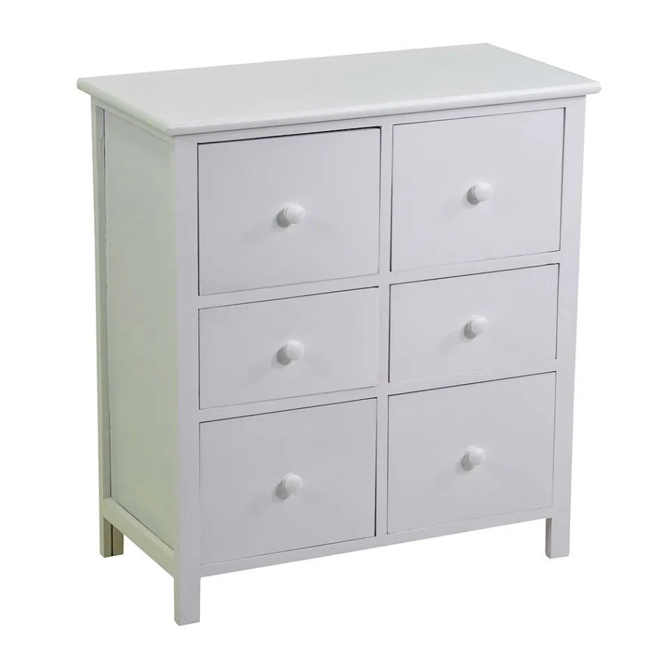 Dřevěná skříňka do interiéru se 6 zásuvkami - Medúza Viadurini