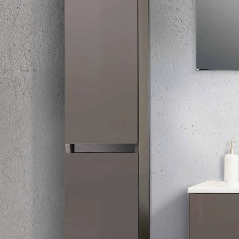 Závěsný koupelnový nábytek v Mdf lakovaném Made in Italy - Becky Viadurini