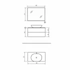 Závěsný koupelnový nábytek Základna 2 zásuvky, umyvadlo a zrcadlo, Precious - Renga Viadurini