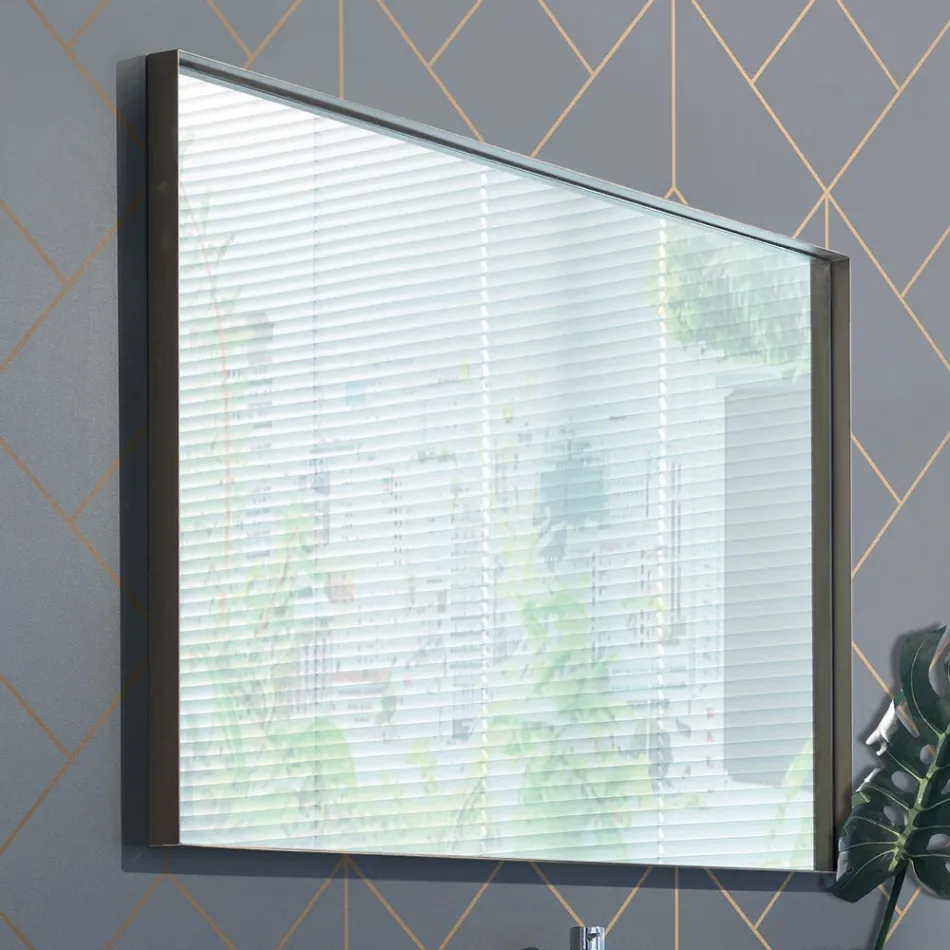 Závěsný koupelnový nábytek ze dřeva, kovu a keramiky W96 cm, Precious - Renga Viadurini