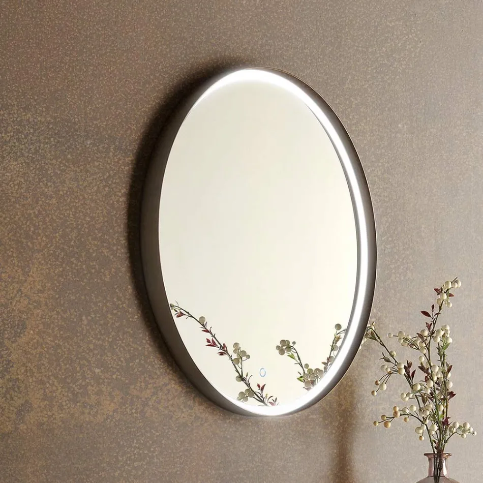 Zavěšený koupelnový nábytek z kovu, MDF dřeva a Stonelight vyrobený v Itálii - Renga Viadurini