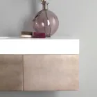 Zavěšený koupelnový nábytek z kovu, MDF dřeva a Stonelight vyrobený v Itálii - Renga Viadurini