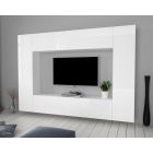 Nábytek do obývacího pokoje TV stojan z lesklého bílého dřeva 3 kompozice - Fabienne Viadurini