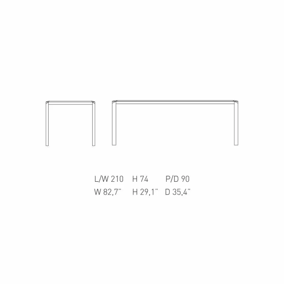 My Home Bebop designový stůl bílý mramor H74xL210cm vyrobený v Itálii Viadurini