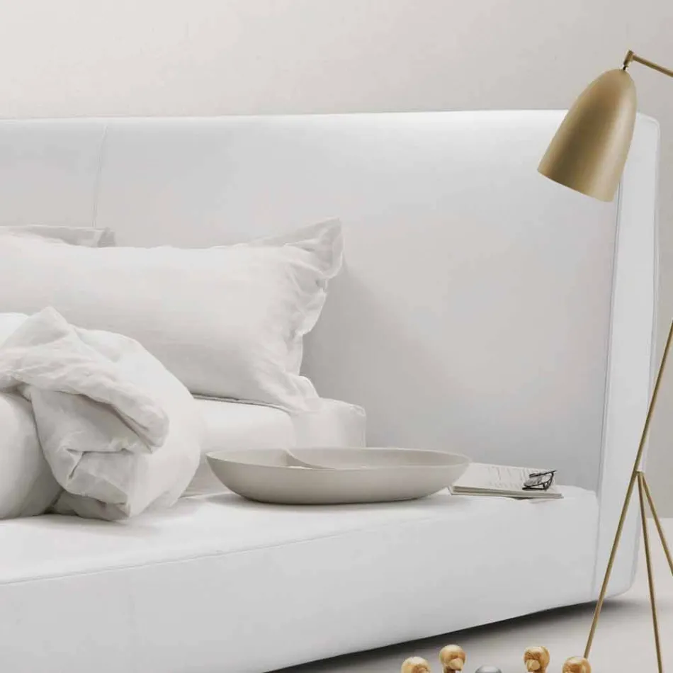 My Home Long Island polstrované kožené dvoulůžko vyrobené v Itálii Viadurini