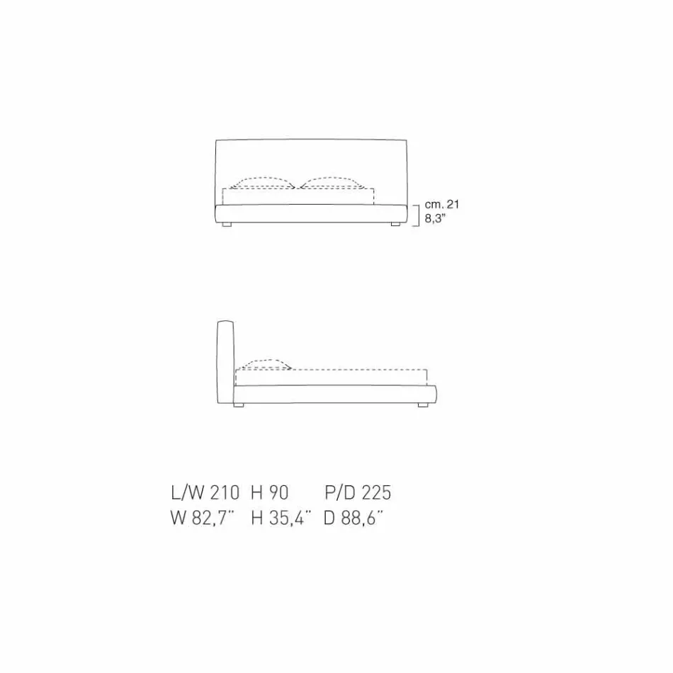 My Home Long Island polstrované kožené dvoulůžko vyrobené v Itálii Viadurini