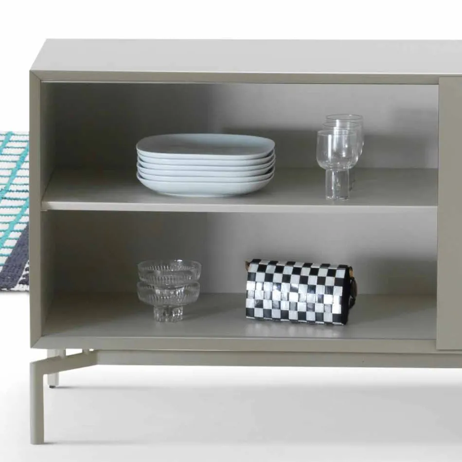 Můj domácí Mirage design bočnice v lakovaném MDF H71xL210cm vyrobeném v Itálii Viadurini