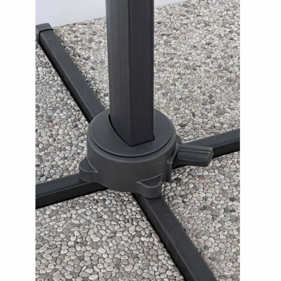 Venkovní deštník 3x3 se světle šedým hadříkem a antracitovou strukturou - Dalton Viadurini