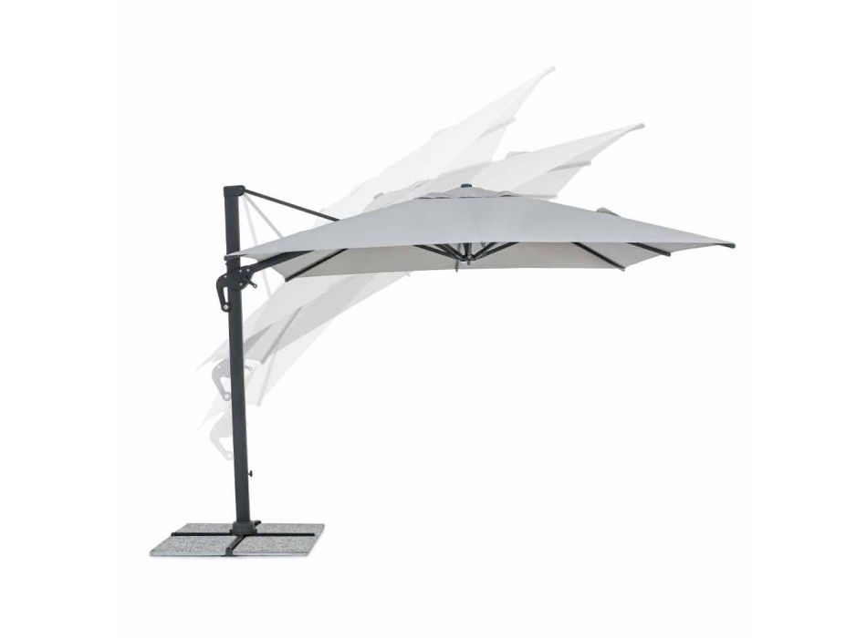 Venkovní deštník 3x3 se světle šedým hadříkem a antracitovou strukturou - Dalton Viadurini