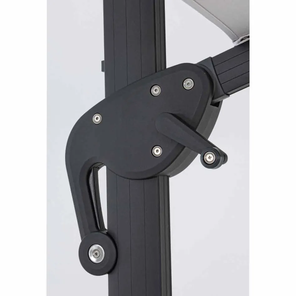 Venkovní deštník 3x3 se světle šedým hadříkem a antracitovou strukturou - Dalton Viadurini