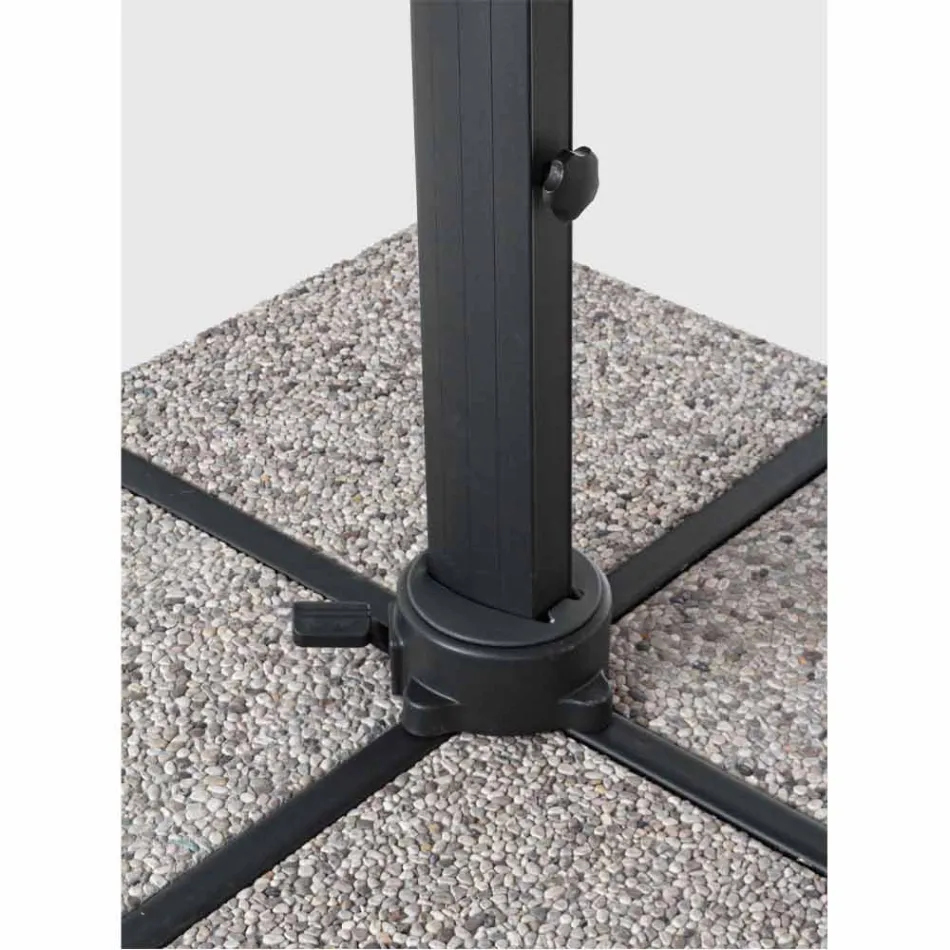 Venkovní deštník 4x4 ze světle šedého polyesteru a hliníku - Daniel Viadurini