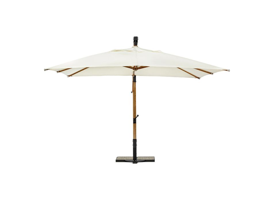 Venkovní deštník ze dřeva a ecru polyesteru 3x4, Homemotion - Passmore Viadurini