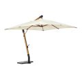 Venkovní deštník ze dřeva a polyesteru Ecru 3x4, Homemotion - Passmore