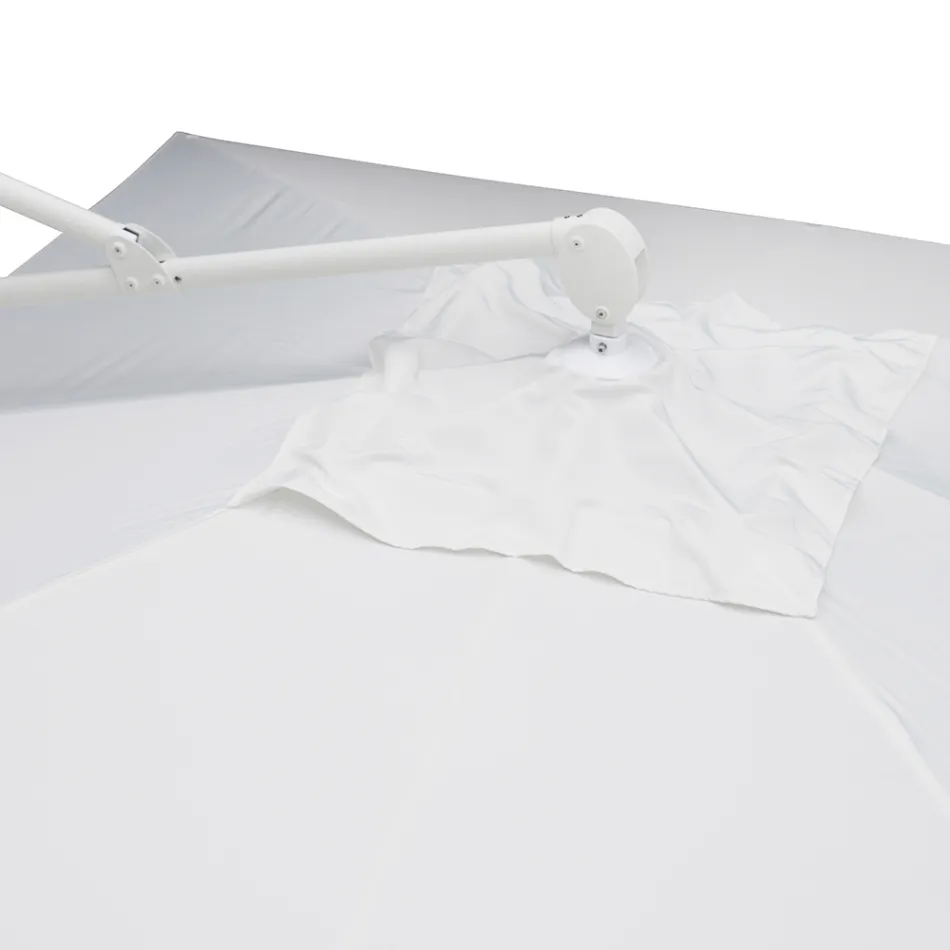 Venkovní deštník z polyesteru s bílou hliníkovou strukturou - Zinica Viadurini